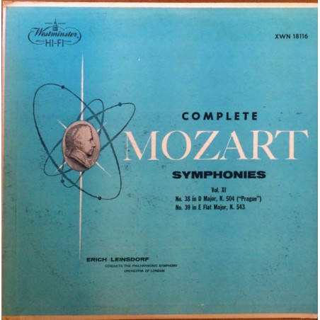 Mozart-  Leinsdorf-Complete Symphonies Vol. XI No. 38 In D Major No. 39|1956   Westminster	XWN 18116