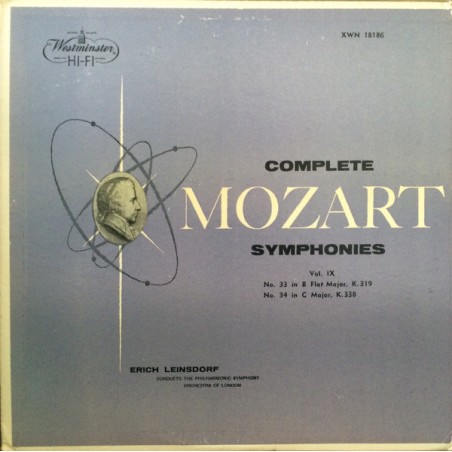Mozart - Complete Symphonies Vol. IX No. 33- No. 34 In C Major, K. 338| Erich Leinsdorf| 1957    Westminster ‎– XWN 18186
