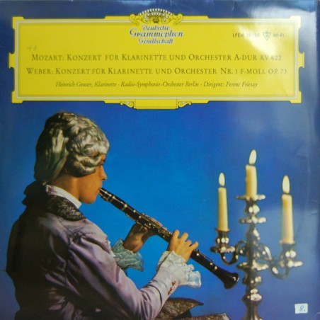 Mozart- Weber ‎– Klarinettenkonzert A-dur KV 622 (Mozart) - Klarinettenkonzert F-moll Op. 73 (Weber)|1957   DG  LPEM 19130