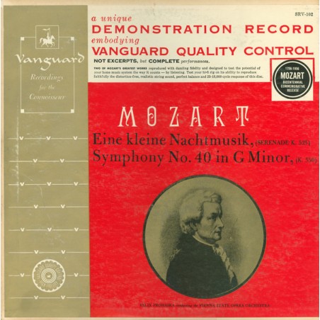 Mozart  - Eine Kleine Nachtmusik, (Serenade, K. 525)-Symphony No. 40 - Prohaska |1956   Vanguard ‎– SRV-102
