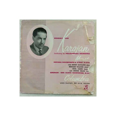 Mozart – Sinfonia Concertante -Eine Kleine Nachtmusik - Karajan-Philharmonia Orchestra ‎ |1957   	Columbia Records 33CX 1178