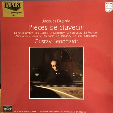 Duphly Jacques -Pièces De Clavecin- Gustav Leonhardt ‎–|1973    Philips ‎– 6575 017