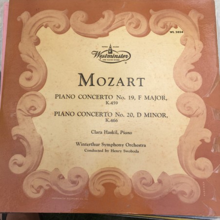 Mozart - Piano Concertos No 19  - No 20 - Swoboda - Clara Haskil  |1950    Westminster ‎– WL 5054