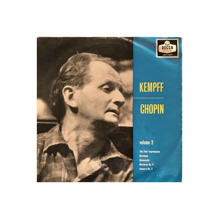 Chopin -Wilhelm Kempff plays Chopin - Vol. 2  |Decca ‎– LXT.5451