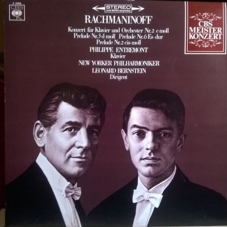Rachmaninoff – Concerto No. 2 / Three Preludes for Piano- Philippe Entremont / Leonard Bernstein| CBS ‎– S 61026‎