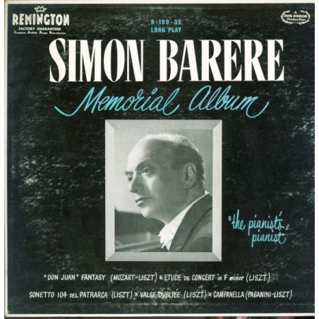 Mozart-Liszt- Simon Barere Memorial Album|Remington ‎– R-199-35