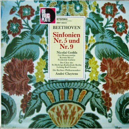 Beethoven ‎– Sinfonien Nr. 5 und Nr. 9- Nicolai Gedda, Gré Brouwenstijn - Cluytens |Die Volksplatte ‎– SMVP 8022/23