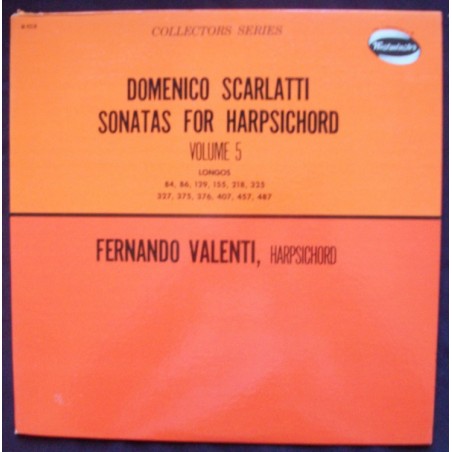 Scarlatti Domenico ‎–Sonatas for Harpsichord Vol. 5 -Fernando Valenti| Westminster ‎– W-9318