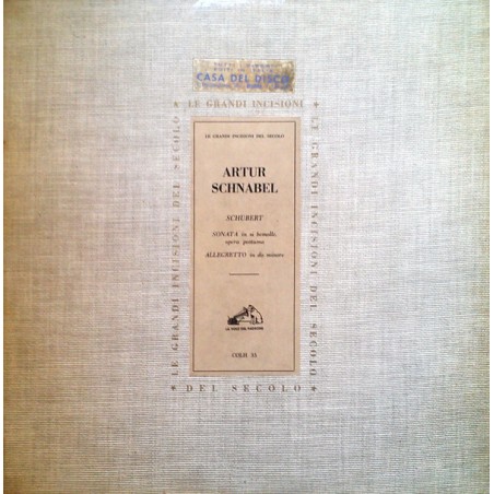Schubert -Sonata In Si Bemolle, Opera Postuma -Allegretto In Do Minore-Artur Schnabel ‎–  |1957   COLH. 33