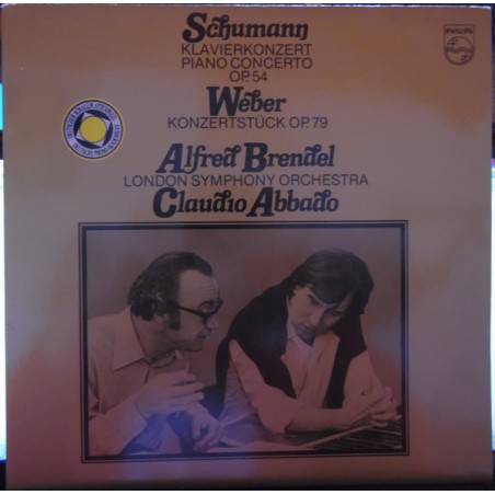 Schumann / Weber – Klavierkonzert Op. 54 / Konzertstück Op. 79 - Brendel-LSO- Abbado ‎|1980     Philips ‎– 91 000 0-Club Edition