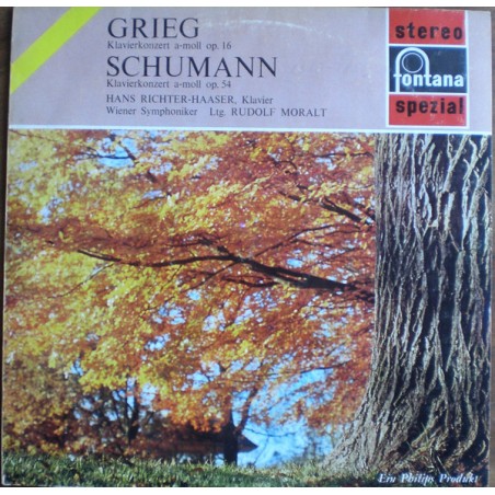 Grieg / Schumann -Klavierkonzert a-moll op. 16 / Klavierkonzert a-moll op. 54- Richter-Haaser -Moralt|Fontana ‎– 700 182 WGY
