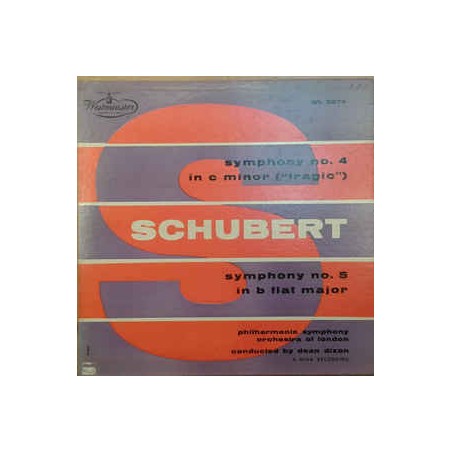 Schubert– Symphony No.4  ("Tragic") / Symphony No.5 - Dean Dixon  |1954    Westminster ‎– WL 5274