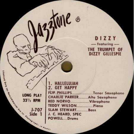 Gillespie Dizzy – The Trumpet Of Dizzy Gillespie|1955   Jazztone  J-707-Single-EP