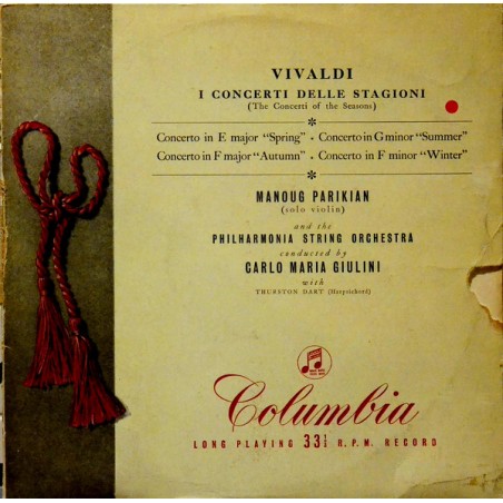 Vivaldi-I Concerti Delle Stagioni-Carlo Maria Giulini  -Thurston Dart |Columbia ‎– 33 CX 1365