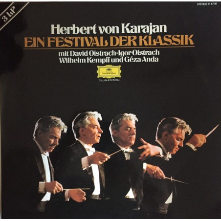 Karajan– Ein Festival der Klassik -David Oistrach, Igor Oistrach, Wilhelm Kempff, Géza Anda ‎|DG – 314716-Club-3 LP´s