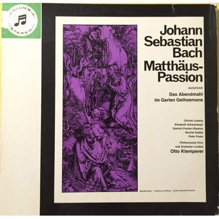 Bach -Matthäus-Passion -Philharmonia Orchestra & Choir - Otto Klemperer |Columbia ‎– STC 80 693
