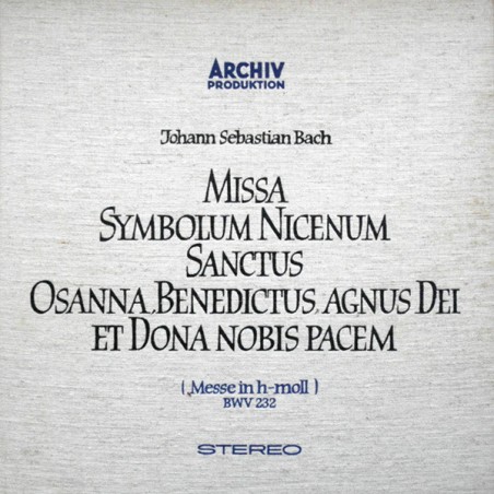 Bach - Missa Symbolum Nicenum Sanctus Osanna, BenedictusKarl Richter  |1961  Archiv Produktion ‎– 198 190/92 SAPM-3 LP Box
