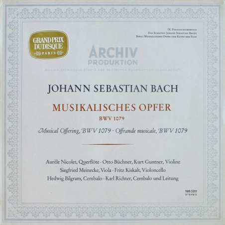 Bach ‎Johann Sebastian – Musikalisches Opfer BWV 1079|Archiv Produktion ‎– 198 320