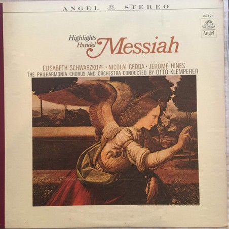 Händel- Messiah- Highlights -Schwarzkopf-Gedda ‎|1965   Angel Records ‎– S 36324-Mono Press !!