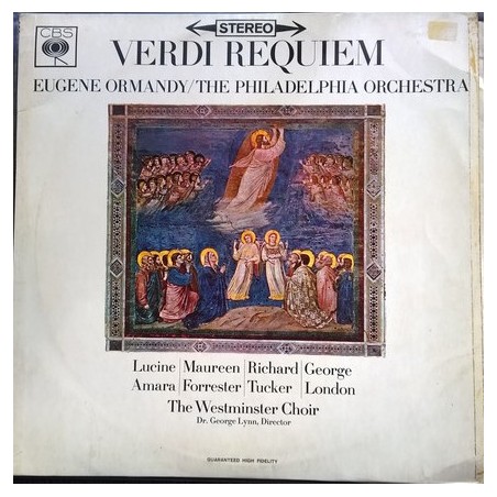 Verdi-Requiem- The Philadelphia Orchestra, The Westminster Choir-Eugene Ormandy|1965    CBS ‎– SBRG 72297