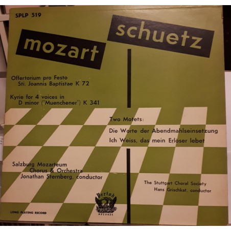 Mozart - Heinrich Schütz ‎– Mozart - Schütz|Period Records ‎– SPLP 519