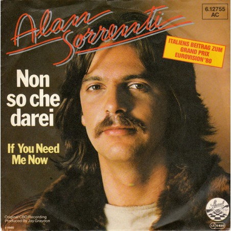 Sorrenti Alan ‎– Non So Che Darei|1980    Strand ‎– 6.12 755-Single