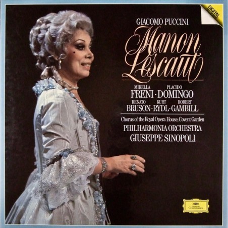 Puccini – Manon Lescaut- -Freni-Domingo-Bruson-Rydl -Sinopoli|1984   DG – 413 893-1-3 LP-Box