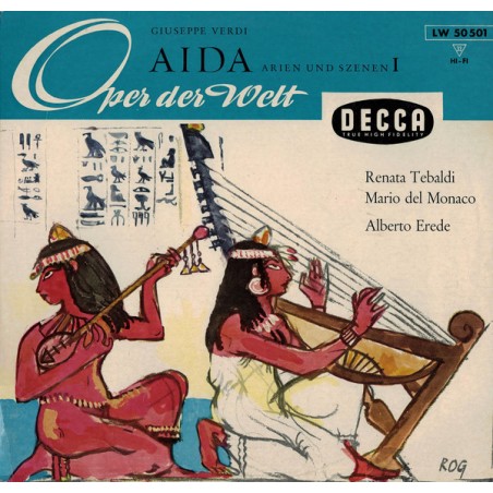 Verdi-Aida - Arien Und Szenen 1 - Renata Tebaldi, Mario del Monaco, Alberto Erede |  Decca ‎– LW 50 501- 10" Vinyl