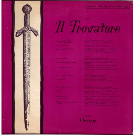 Verdi  ‎– Il Trovatore|1963    Heritage  ‎– XIG 8013