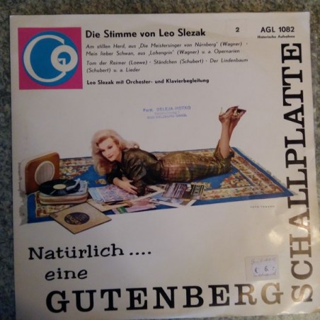 Slezak ‎Leo – Die Stimme Von Leo Slezak|Schallplattengilde Gutenberg ‎– AGL 1082