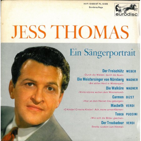 Thomas Jess ‎– Ein Sängerportrait| Eurodisc ‎– 13 405-10"- Vinyl