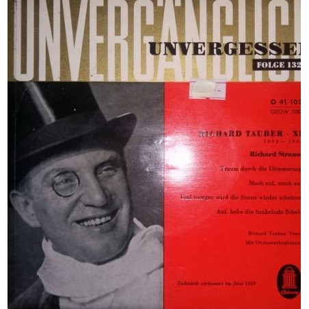 Tauber Richard -Richard Strauss ‎– Richard Tauber XI|1959   Odeon ‎– O 41 103-Single