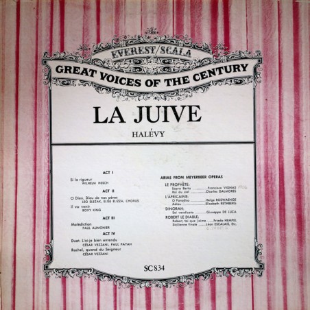 Halévy ‎– La Juive|Everest/Scala ‎– SC 834
