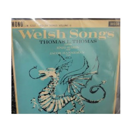 Thomas L. Thomas ‎– Welsh Songs Volume II|1956   Decca ‎– LW 5222 10" - Vinyl