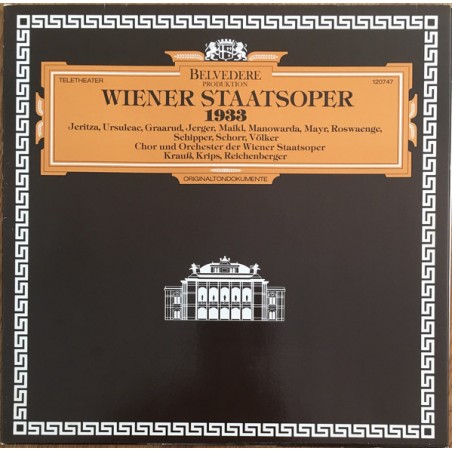 Wiener Staatsoper- 1933 -Jeritza -Roswaenge- Krauss -Krips |1984   Teletheater ‎– 120747