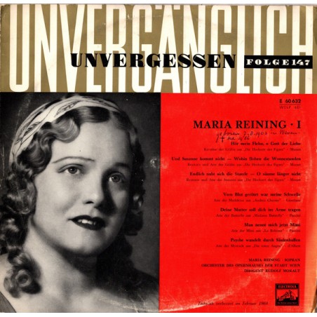 Reining Maria ‎– Maria Reining I|1960     Electrola ‎– E 60 632