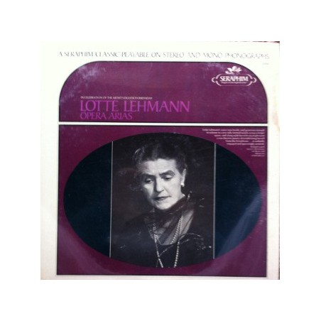 Lehmann ‎Lotte – Opera Arias|Seraphim ‎– M 60060