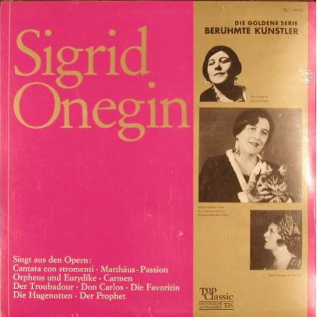 Onegin ‎Sigrid – Singt Aus Den Opern....|1969   Top Classic ‎– TC-9047