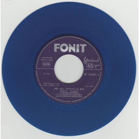 Semprini Alberto  E Il Suo Sestetto Azzurro, Domenico Modugno ‎– Nel Blu...|1958    Fonit ‎– SP. 30208-Blue Vinyl-Single