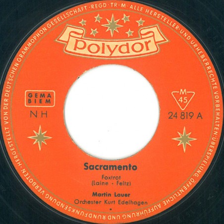 Lauer Martin ‎– Sacramento|1962    Polydor ‎– 24 819-Single
