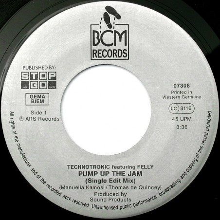 Technotronic Featuring Felly ‎– Pump Up The Jam |1989 BCM Records ...