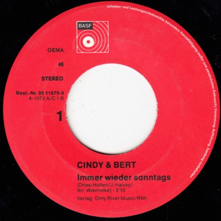 Cindy Bert Immer Wieder Sonntags Souvenirs Einer Liebe 1973 cindy-bert-immer-wieder-sonntags-souvenirs-einer-liebe-1973