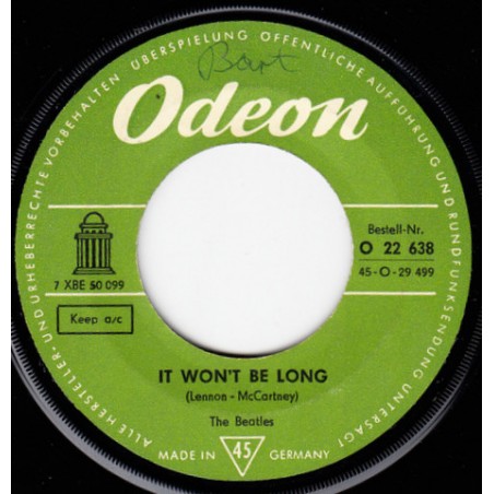 Beatles ‎The – It Won't Be Long|1963    Odeon ‎– O 22 638-Single