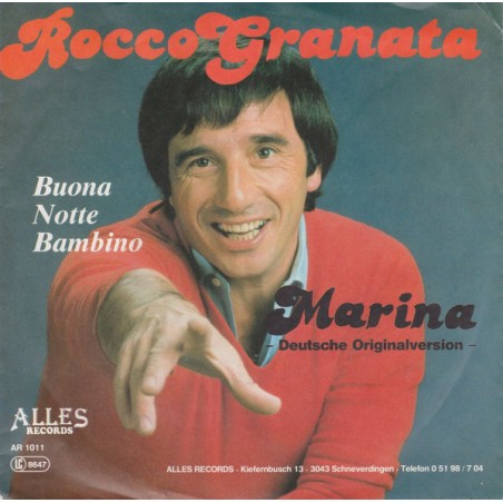 Granata ‎Rocco – Marina / Buona Notte Bambino|1989   Alles Records ‎– AR 1011-Single
