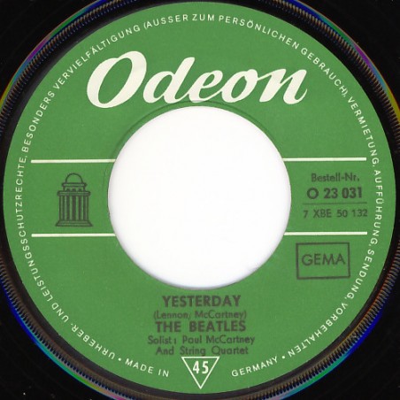 Beatles The ‎–Yesterday- Act Naturally|Odeon ‎– O 23 031-Single