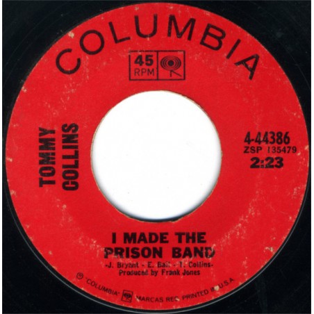 Collins ‎Tommy – I Made The Prison Band / No Love Have I|1967   Columbia ‎– 4-44386-Single