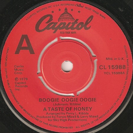 A Taste Of Honey ‎– Boogie Oogie Oogie|1978    Capitol Records ‎– CL 15988-Single