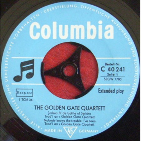 Golden Gate Quartet ‎The – Sings Great Spirituals|1960     Columbia ‎– C 40 241-Single