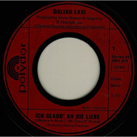 Lavi ‎Daliah – Ich Glaub' An Die Liebe|1971    Polydor ‎– 2001 273-Single