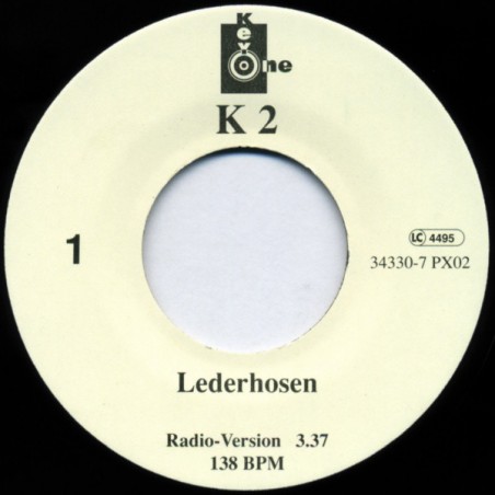 K2 ‎– Lederhosen 1995  Key One ‎– 34330-7 Single